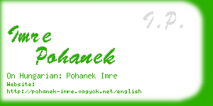 imre pohanek business card